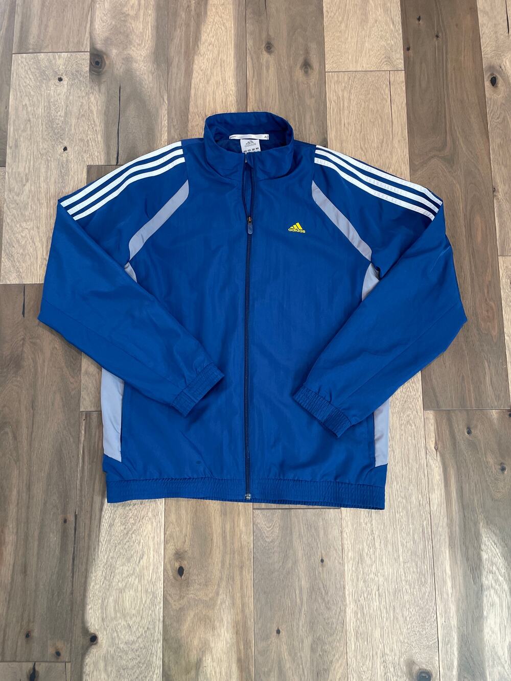 Adidas Men’s Windbreaker Full Zip Blue Logo Size M